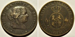 1866 Barcelona - 2½ Centimos - Isabel II España
