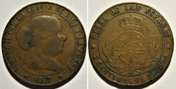 1867 Barcelona - 5 Centimos - Isabel II de España