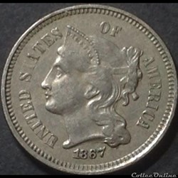 1867 - 3 Cents