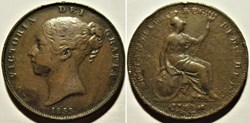 Victoria - One Penny 1853/2 - Kingdom of Great Britain - Rippled & Overdate