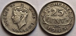 George VI - 25 Cents 1943 - Seychelles