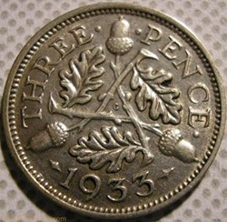 George V - 3 Pence 1933 - UK