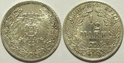 Wilhelm II - 1/2 Mark 1915 München, German Empire