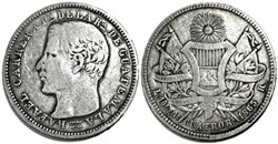 Guatemala - 4 Reales 1865, Rafael Carrera