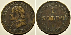 Pio IX, Pope - 1 Soldo 1866, Anno XXI - Roma, Vaticano