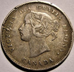 Victoria - 5 Cents 1871 - Die Crack
