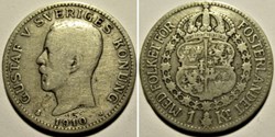 Gustaf V of Sweden - 1 Krona 1910