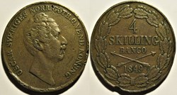 Oscar I of Sweden - 4 Skilling 1849 (2 ex.)