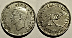 George VI - 6 Pence 1939 - New Zealand