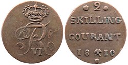 Frederick VI - 2 Skilling Courant 1810 Norway