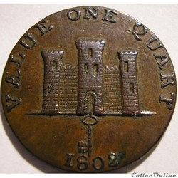 Gibraltar - One Quart 1802 - Robert Keeling Token
