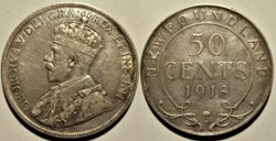 George V - 50 Cents 1918 Newfoundland (ex.3)
