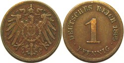 Wilhelm II - 1 Pfennig 1895, Karlsruhe - German Empire