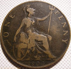 Edward VII - One Penny 1904 - Great Britain
