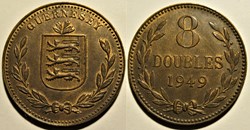 States of Guernsey - 8 Doubles 1949 H
