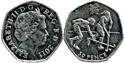 Elizabeth II - 50 Pence 2011, London Olympics 2012