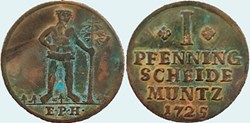 Georg I - 1 Pfennig 1725 - Duchy of Brunswick-Lüneburg-Calenberg-Hannover