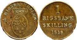 Frederik VI Denmark - 1 Rigsbankskilling 1818