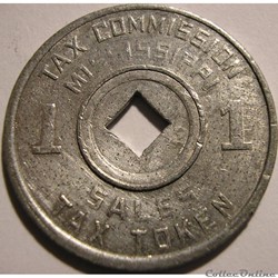 Sales Tax Token - 1 Mill (1936-1941) Mississippi