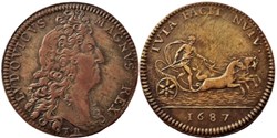 Louis XIV - 1687 Jeton de la Marine, Galères royales