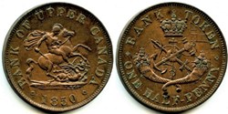 Upper Canada - 1850 HalfPenny Bank Token, St. George