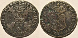Charles II - 1/2 Liard ou Duit, 1700 Antwerp - Duchy of Brabant (2ex)
