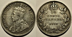 George V - 10 Cents 1919 (ex.2)