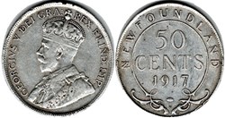 George V - 50 Cents 1917 Newfoundland (ex.2)