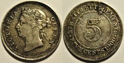 Victoria - 5 Cents 1900 Heaton - Straits Settlements, Malaysia