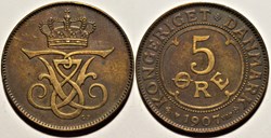 Frederik VIII Denmark - 5 Øre 1907