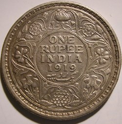 George V - One Rupee 1919 Calcutta - British India