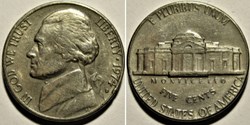 1974 Five Cents Jefferson, Denver - Error