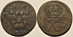 Sweden, Ulrika Eleonora - 1 Öre Kopparmynt 1719