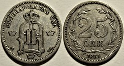 Sweden - Oskar II - 25 Öre 1881
