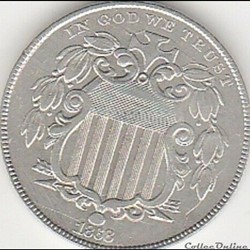 1868 5 Cents - Die Crack