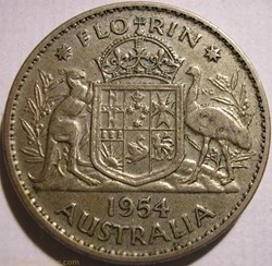 Elizabeth II - One Florin 1954 - Australia