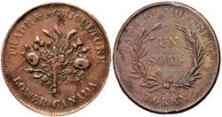 Montreal Un Sous Bouquet - Bank Token 1835 Trade & Agriculture (ex.2)