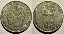 Gustaf VI Adolf of Sweden - 1 Krona 1964