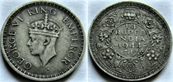 George VI - ¼ Rupee 1944 Bombay - British India