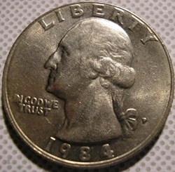 1984 P Quarter Dollar
