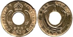 George V - 1 Cent 1923 (Striking Error) - East Africa