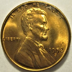 1952 S One Cent (ex.2)