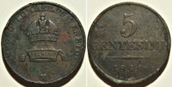 1849 Regno Lombardo-Veneto, 5 Centesimi Milano - Francesco Giuseppe I d'Austria