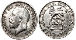 George V - 6 Pence 1926 - Great Britain (var)