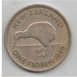 George VI - One Florin 1949 - New Zealand