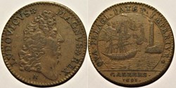 Louis XIV - 1691, Jeton de la Marine, Galères royales