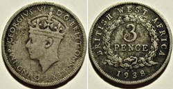 George VI - 3 Pence 1938 KN - West Africa