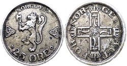 Haakon VII of Norway - 25 Øre 1914