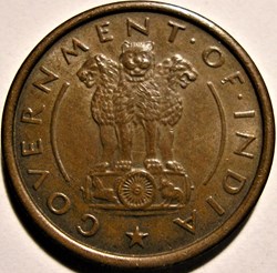 India - 1 Pice 1950, Mumbai - Flaw Planchet error