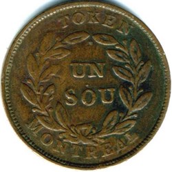 Montreal Un Sou Belleville - Token ca. 1835-1838 (No shamrock) (ex.2)
